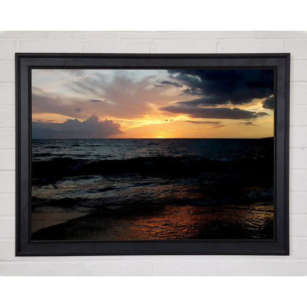 House Of Hampton Gerahmtes Leinwandbild Ocean Sunset Clouds Wayfair De